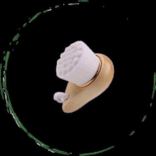 Eco-friendly bamboo handle facial cleansing brush with natural bristles for daily skincare