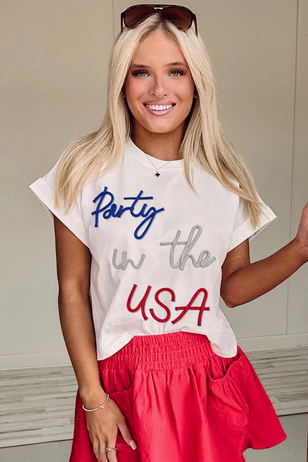 T-shirt graphique « White Party in the USA »