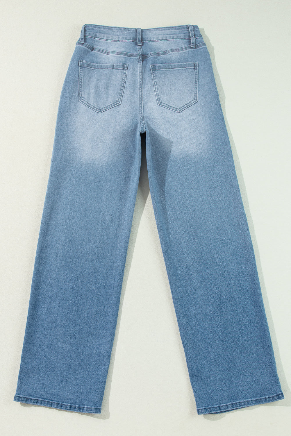 Jean droit taille haute Myosotis à fentes
