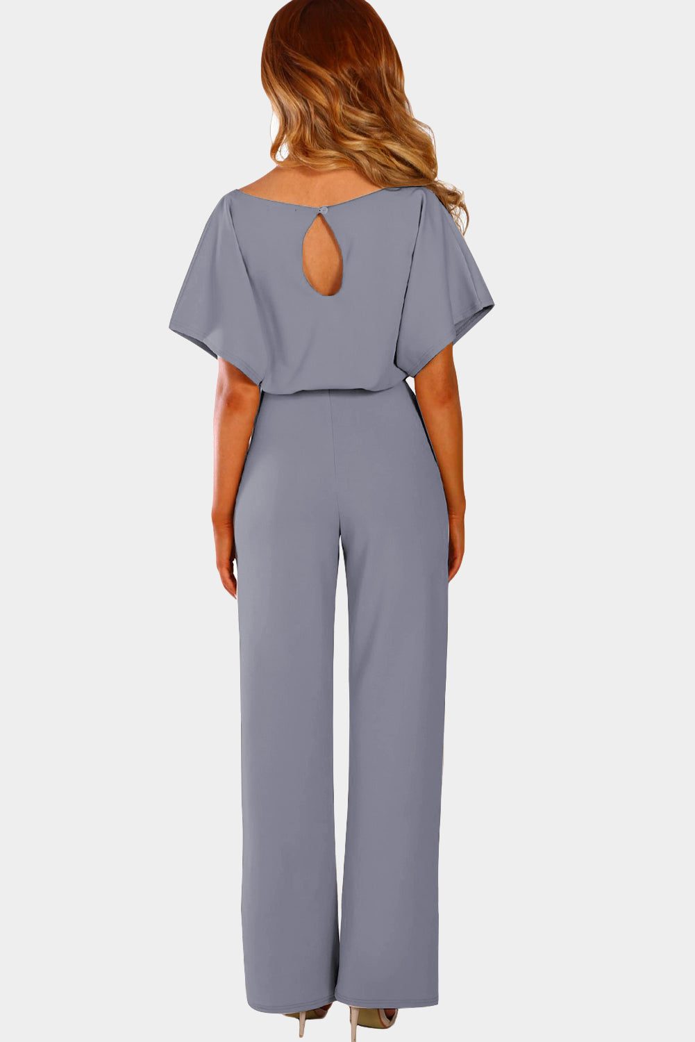 Glam Belted Wide Leg Jumpsuit