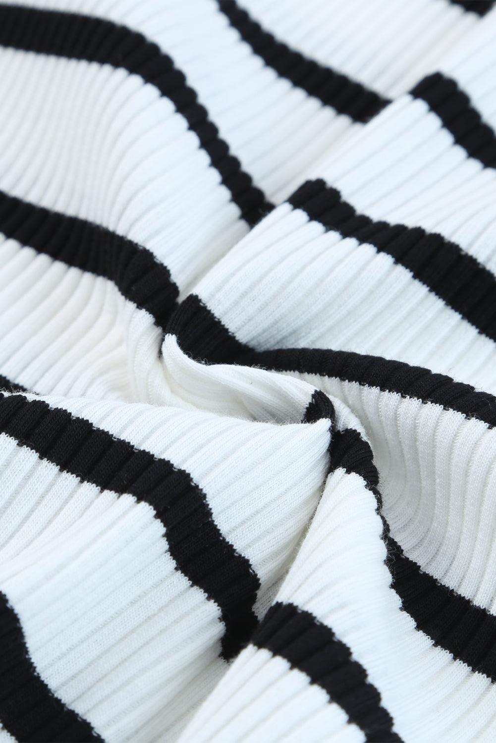 Apricot Striped Print Ribbed