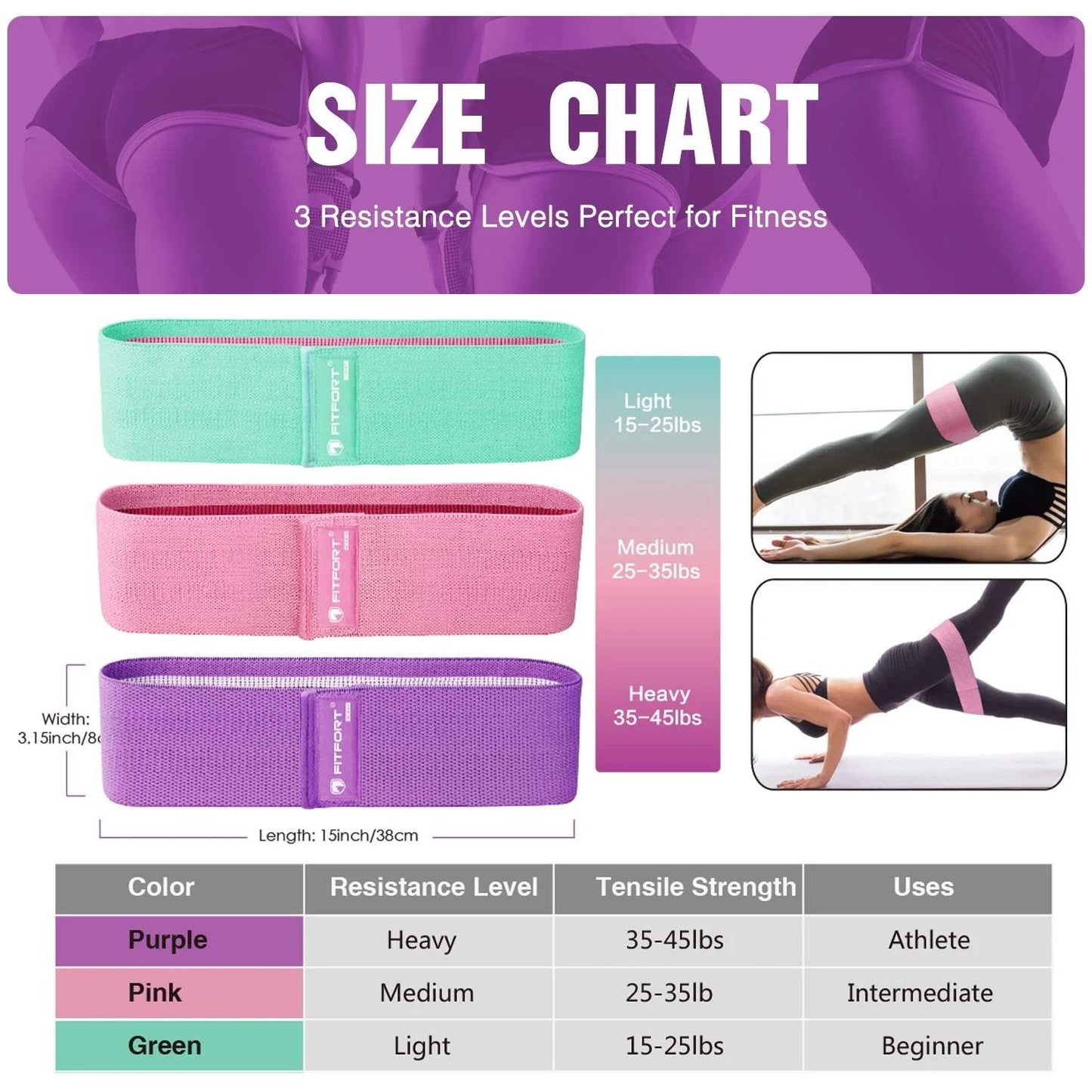 Slip Elastic Booty Bands for Women