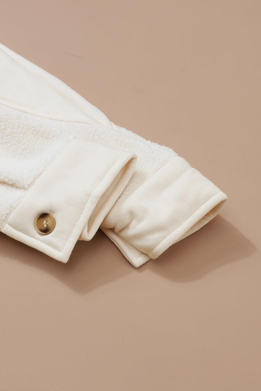 Stitching Pocket Raw Hem Shacket