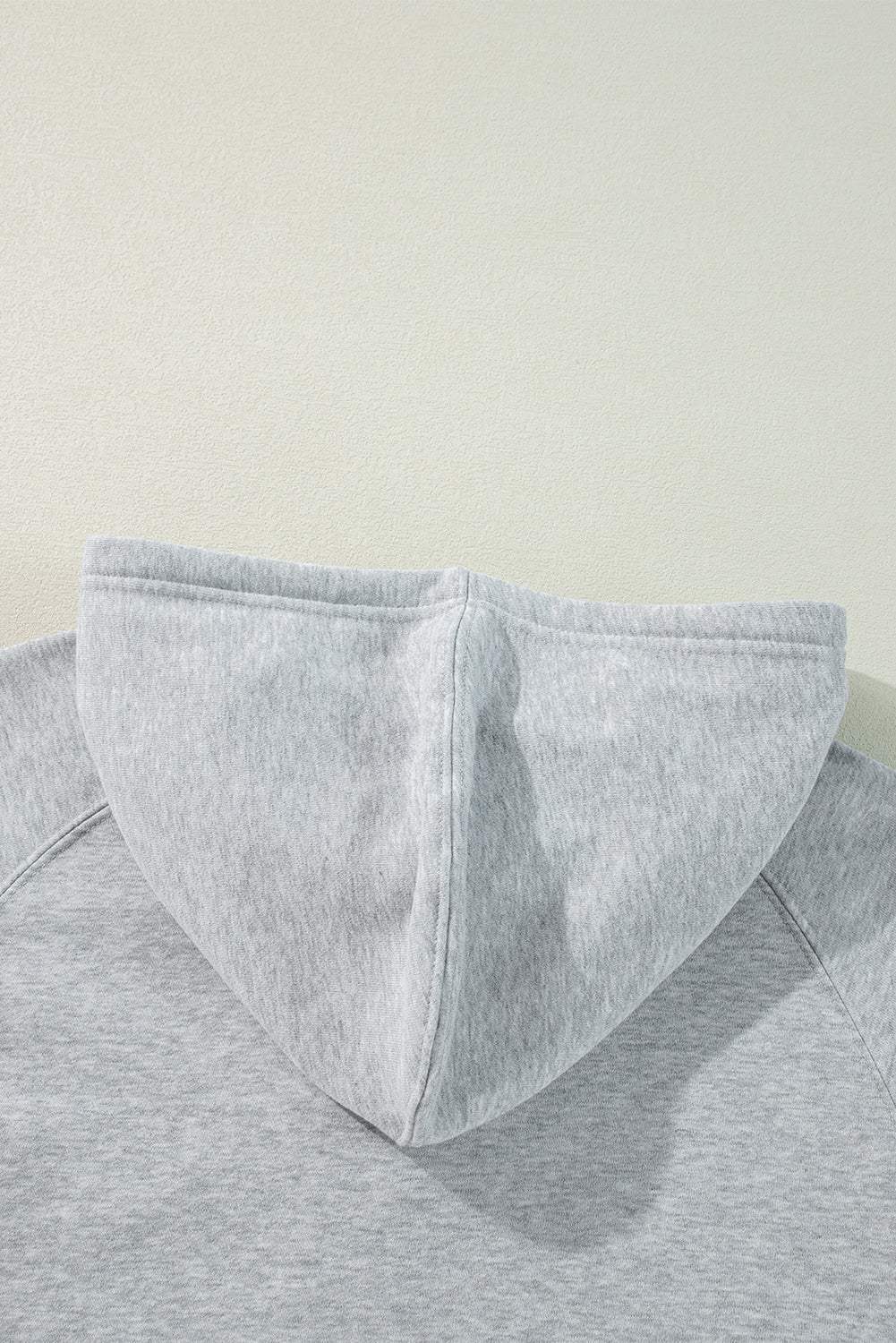 Light Grey Solid Color Fleece Lined Zip