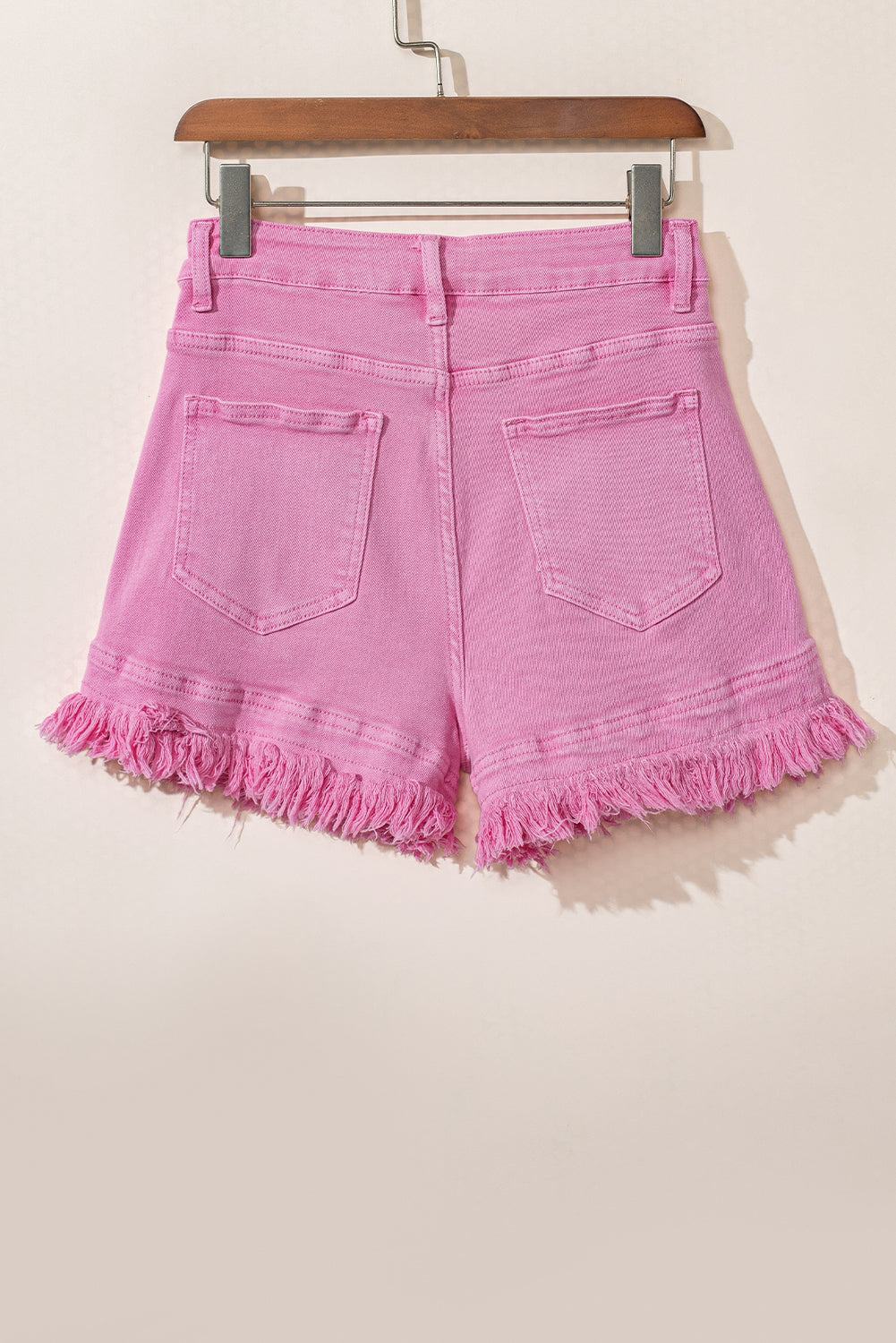 pink denim shorts Solid background