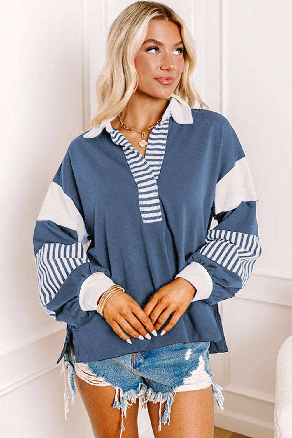Sail Blue Striped with shorts view