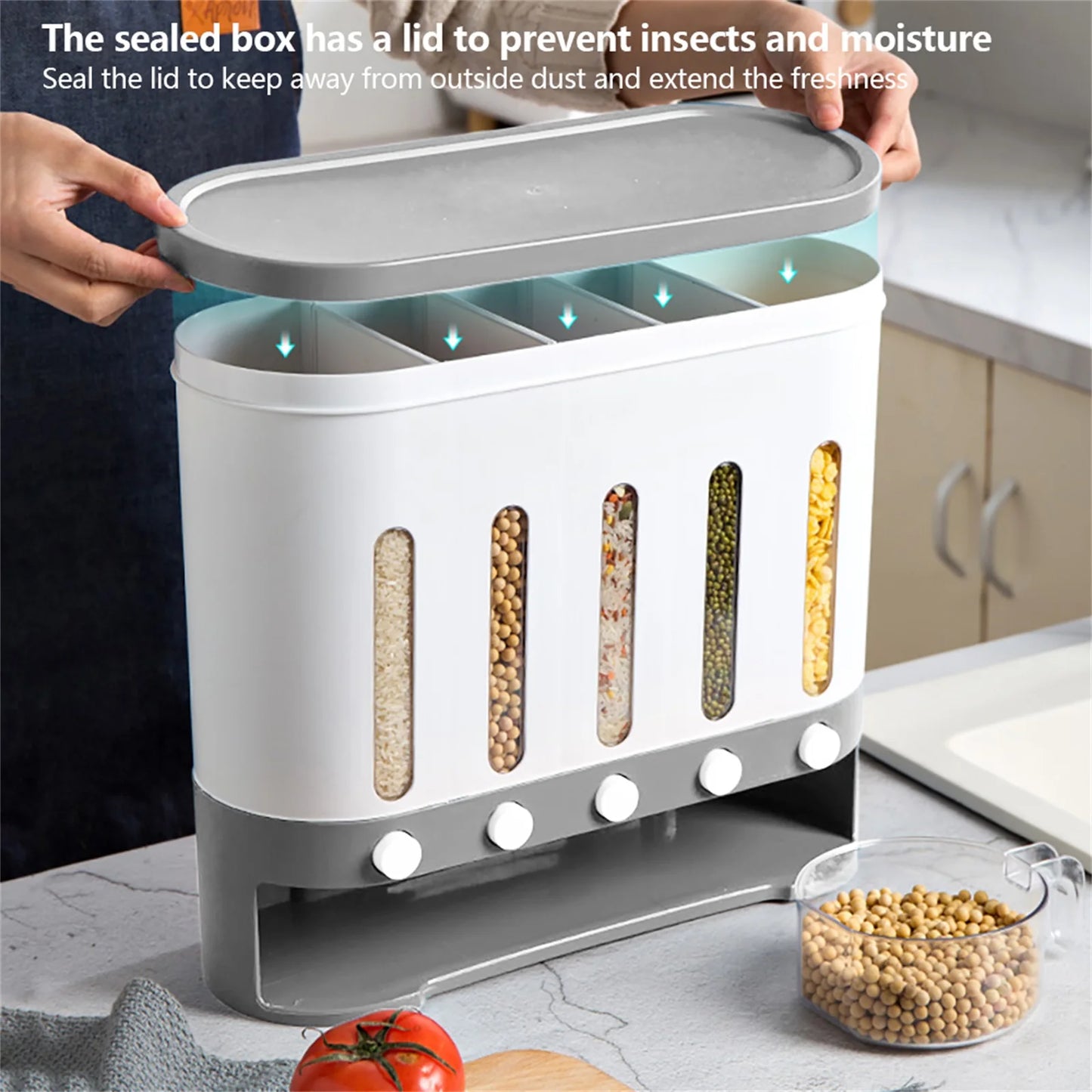 Cereal Dispenser Wall Mounted Grain Dispenser