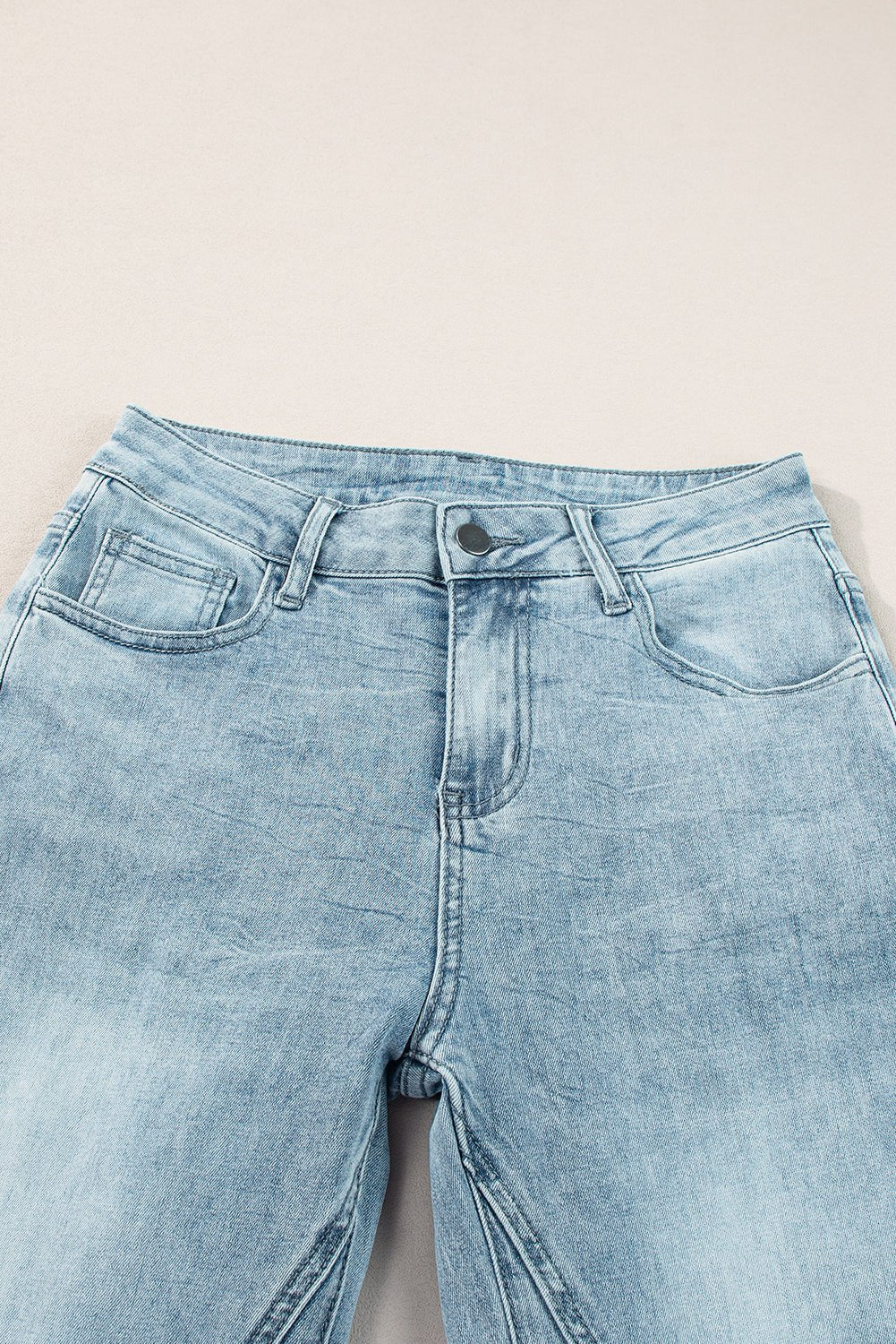 Dusk blue acid wash high waist long jeans with extra wide leg design