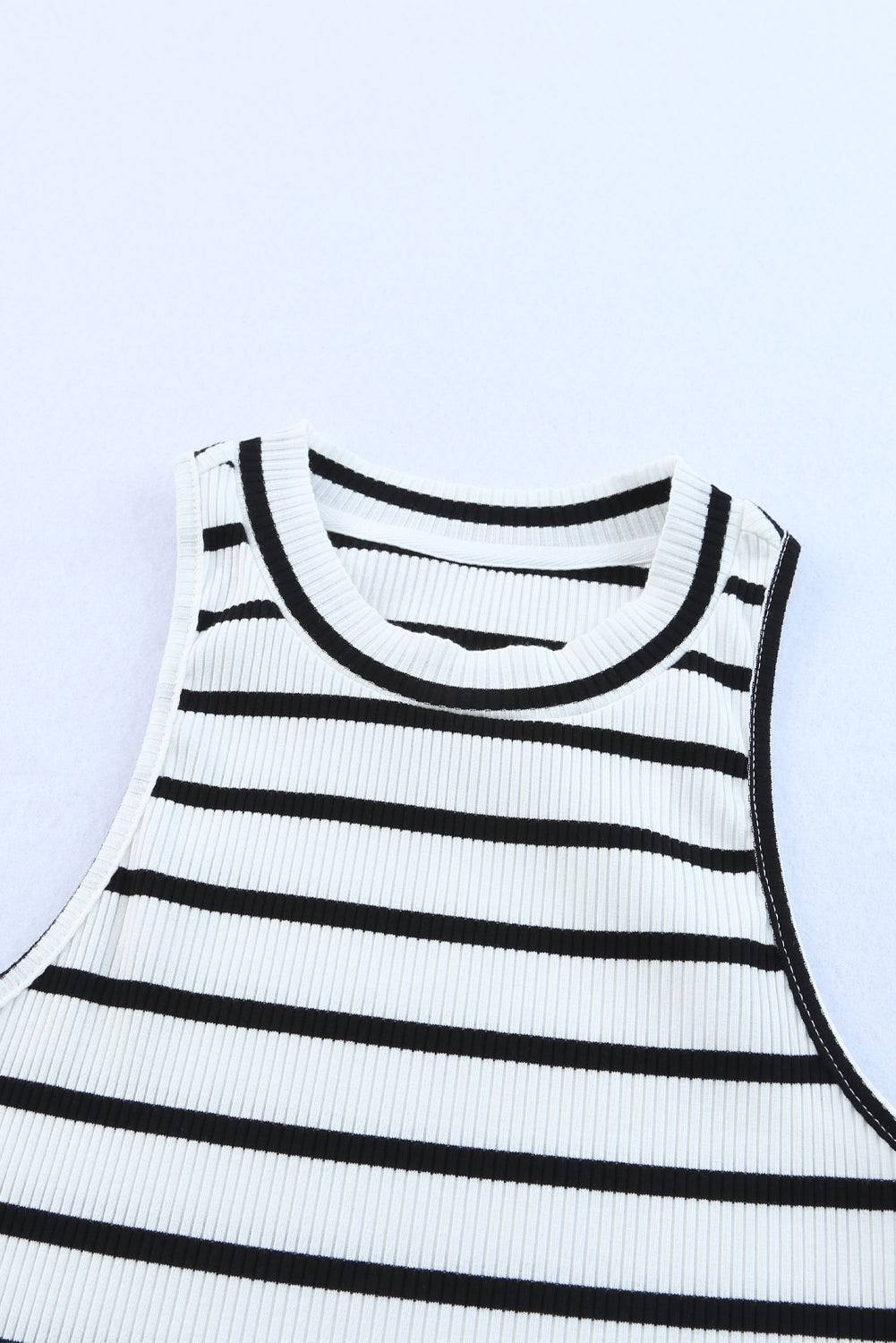 Apricot Striped Print Ribbed