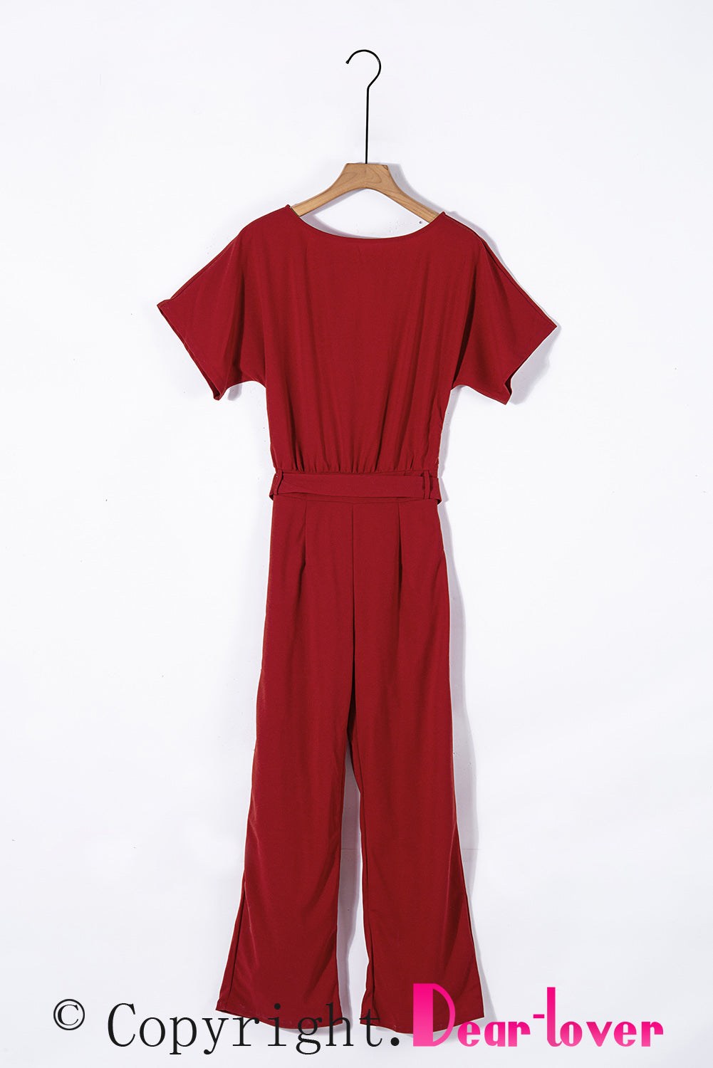 Glam Belted Wide Leg Jumpsuit