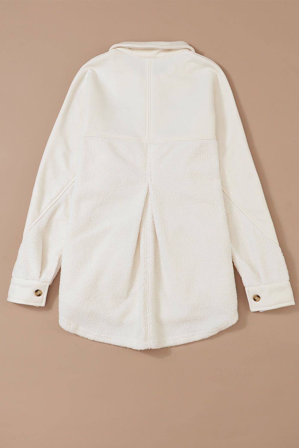 Stitching Pocket Raw Hem Shacket
