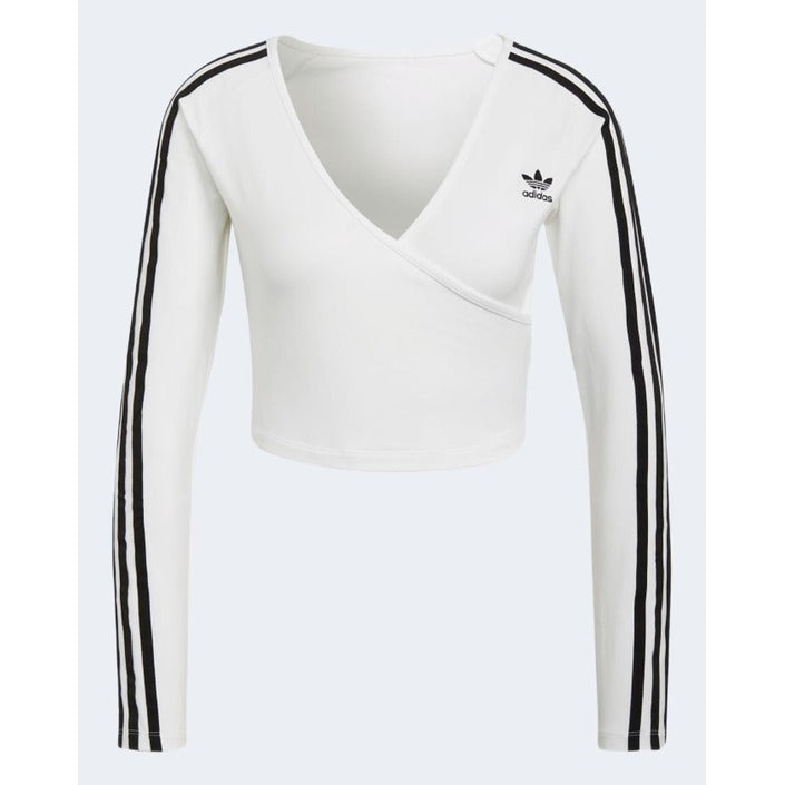 T-shirt à manches longues Adidas pour femme | Haut court à col en V