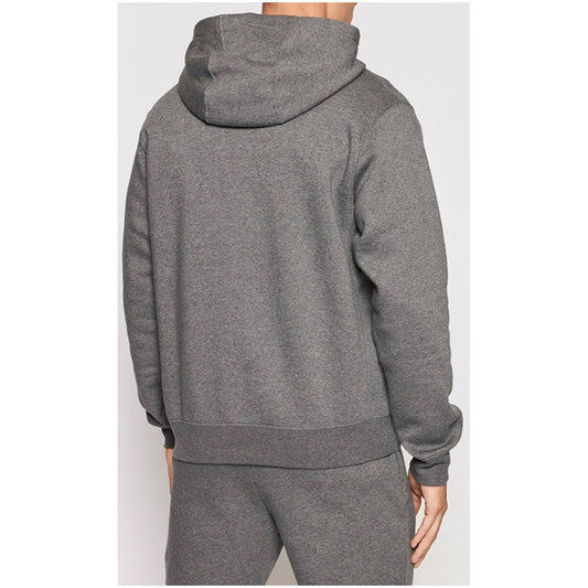 Nike Men Sweatshirt - Grey Hooded Pullover with Front Pockets