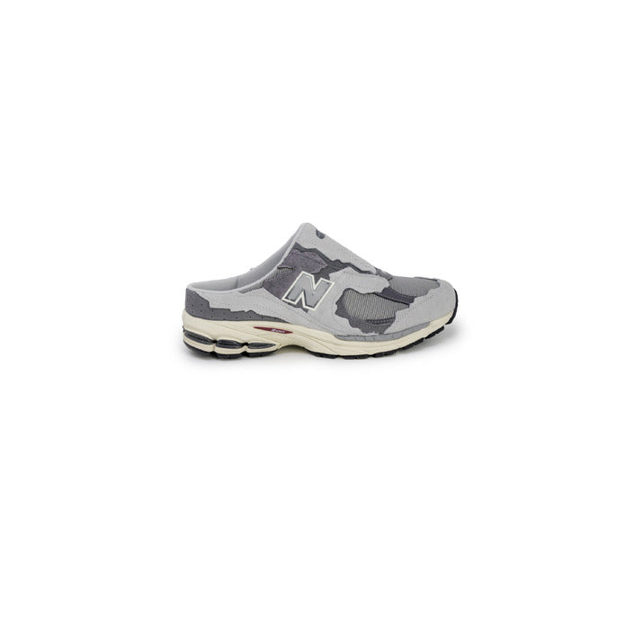 New Balance Men Sneakers - Grey Leather Sport Shoes with Rubber Sole