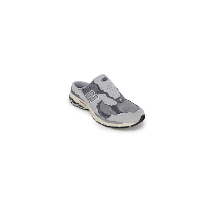 New Balance Men Sneakers - Grey Leather Sport Shoes with Rubber Sole