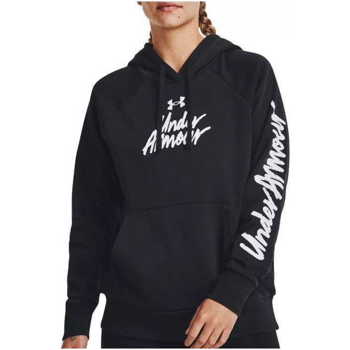 Sweat à capuche noir à imprimé graphique Under Armour pour femme – Tenue de sport urbaine automne/hiver