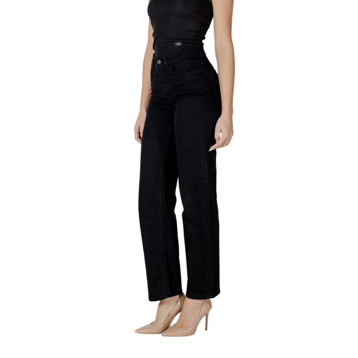 Jeans Ichi pour femme – Denim stretch noir pour le printemps/été