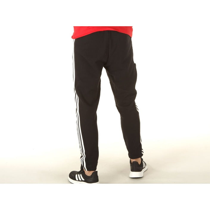Pantalon Adidas en coton noir imprimé pour homme | Coupe à lacets avec poches
