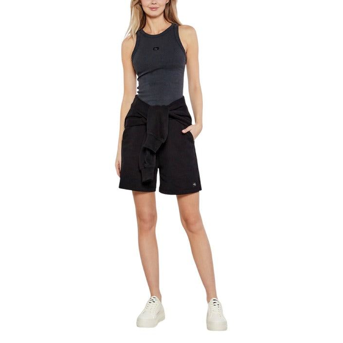 Calvin Klein Femme Top – Débardeur gris sans manches en coton stretch