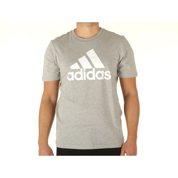 T-shirt imprimé gris Adidas pour homme – 100 % coton, confort printemps/été