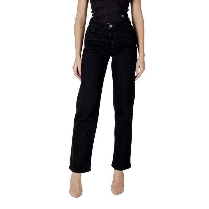 Jeans Ichi pour femme – Denim stretch noir pour le printemps/été
