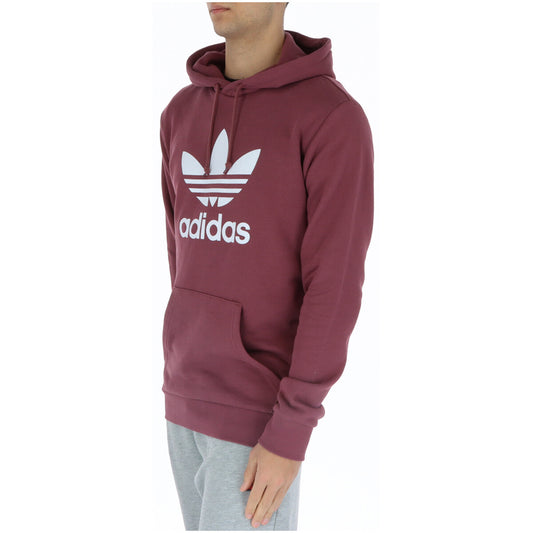 Sweat à capuche imprimé bordeaux Adidas pour homme – Confort toutes saisons