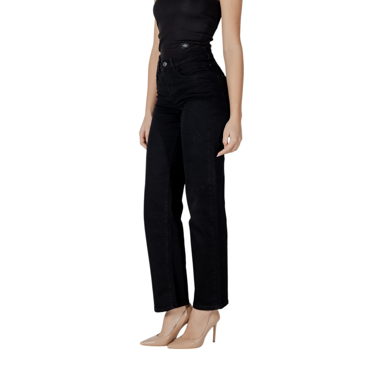 Jeans Ichi pour femme – Denim stretch noir pour le printemps/été