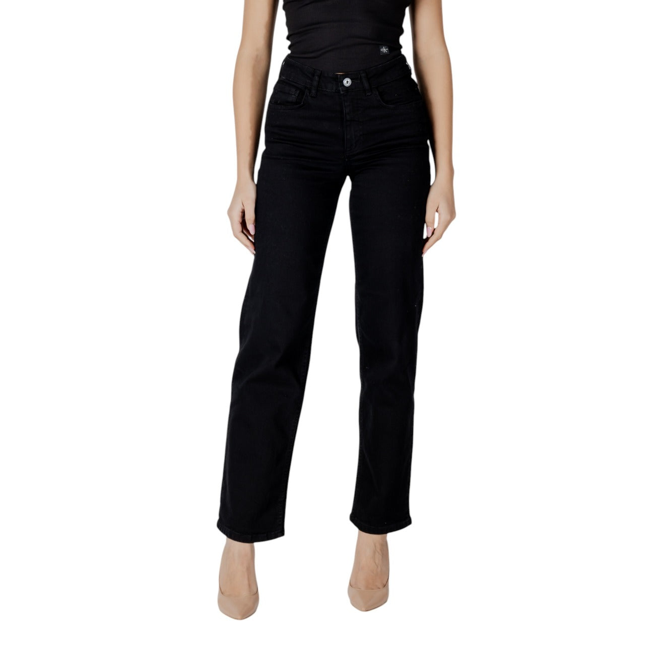 Jeans Ichi pour femme – Denim stretch noir pour le printemps/été