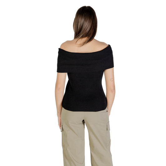 Pull femme ONLY – Haut noir sans manches en coton mélangé