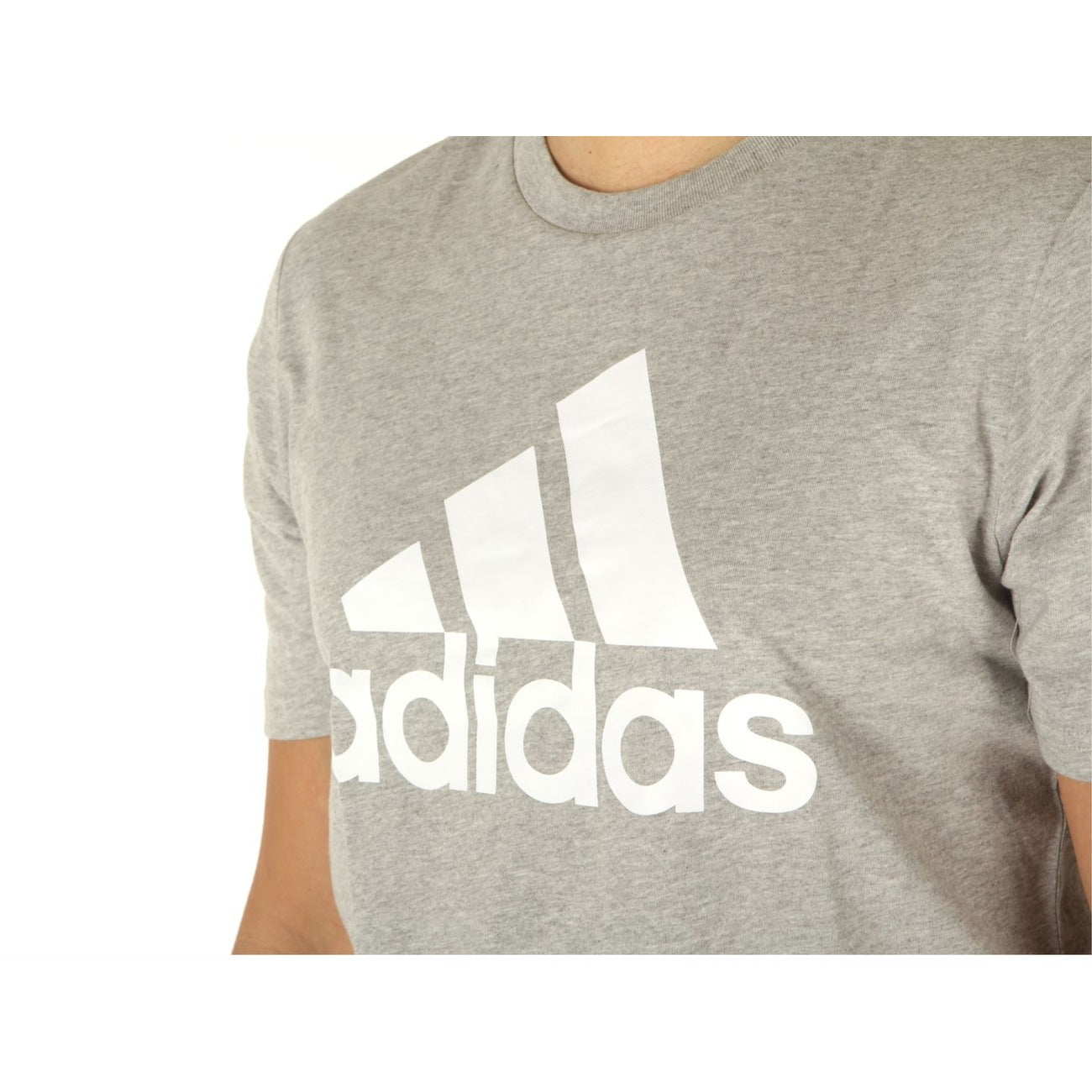 Adidas Men's Grey Printed T-Shirt – 100% Cotton, Spring/Summer Comfort