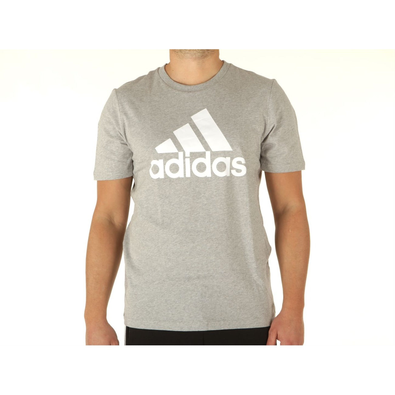 Adidas Men's Grey Printed T-Shirt – 100% Cotton, Spring/Summer Comfort