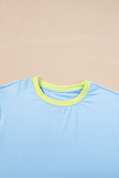 Sky Blue Color Block showing different color collar 