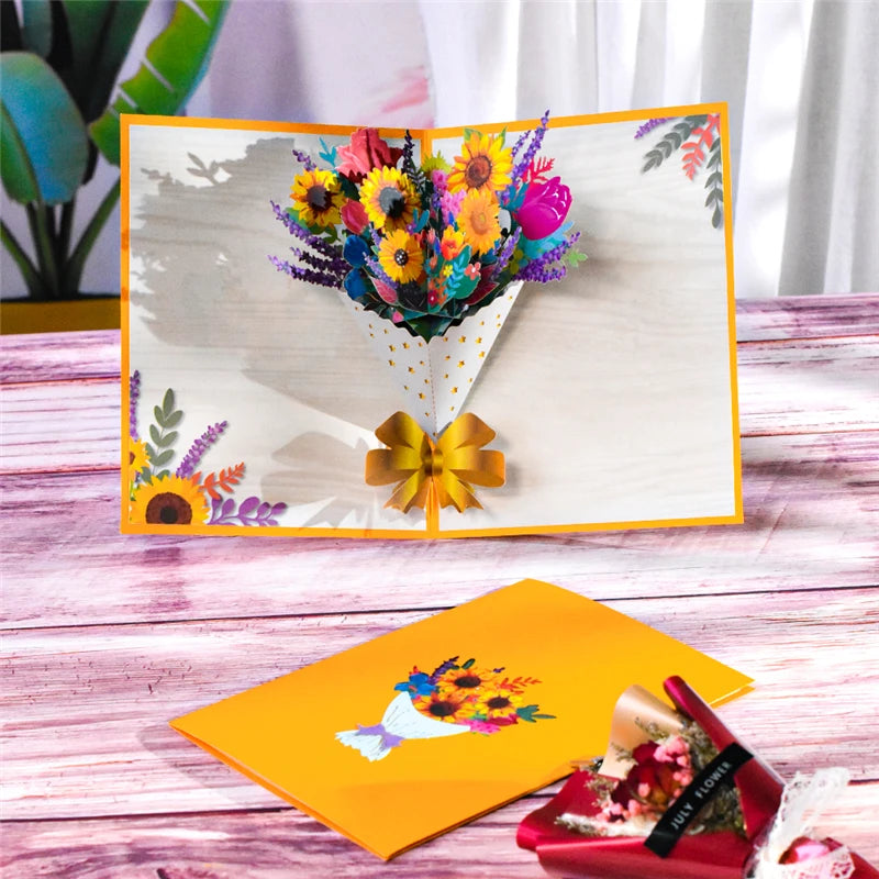 Get Well Soon Card Pop up Sympathy Cards for Mom Wife Wedding Anniversary Birthday 3D Mothers Day Greeting Cards All Occasions