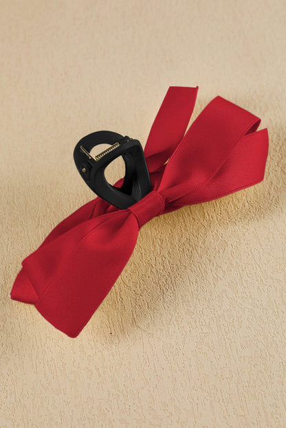 Coffee Bow Decor Large Hair Claw Clip