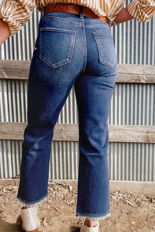 Sail Blue High Waist Flared Jeans