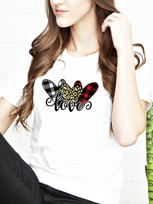 T-shirt Motif Cœurs Amour