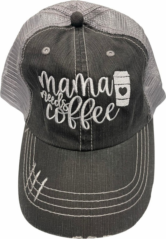 Casquette de camionneur brodée Mama Needs Coffee