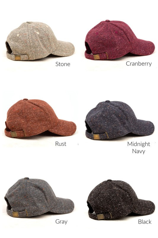 Casquette de baseball en tweed d'automne