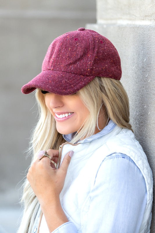 Casquette de baseball en tweed d'automne