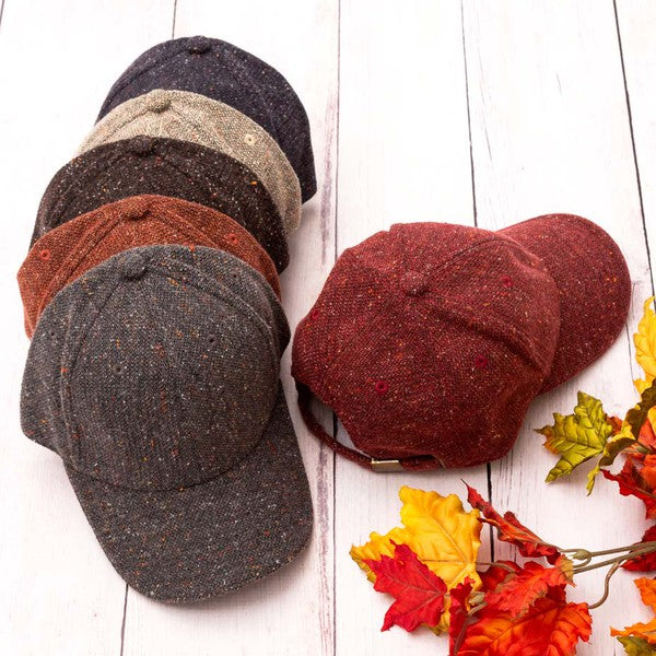 Casquette de baseball en tweed d'automne