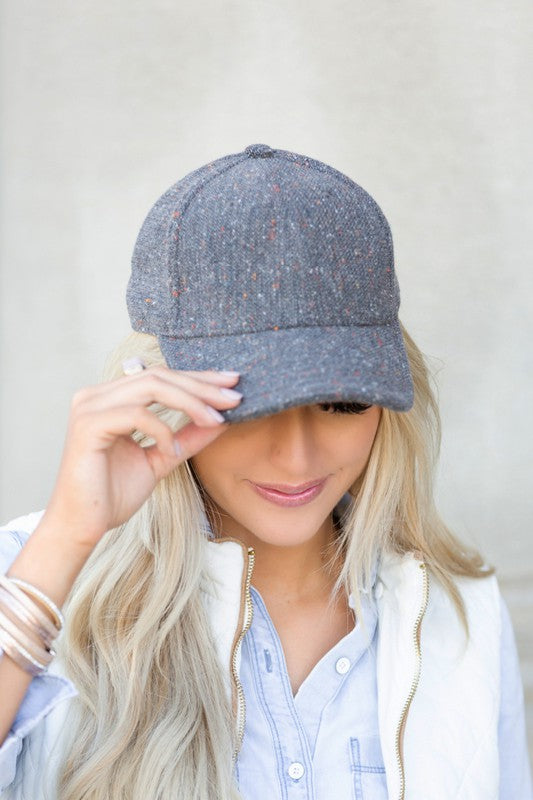 Casquette de baseball en tweed d'automne