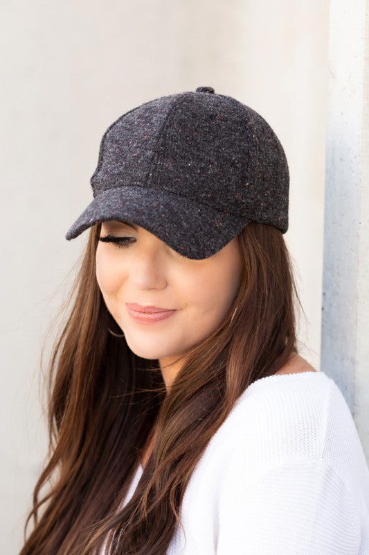 Casquette de baseball en tweed d'automne