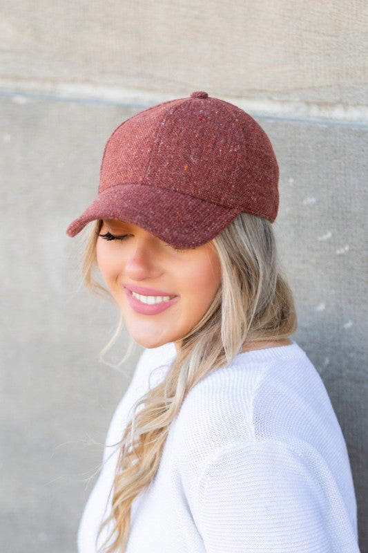 Casquette de baseball en tweed d'automne