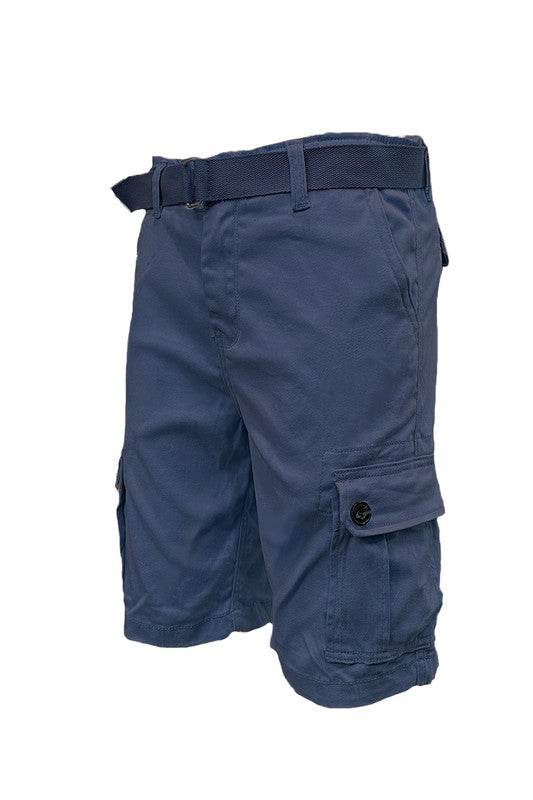 Weiv Mens Belted Cargo Shorts with Pockets