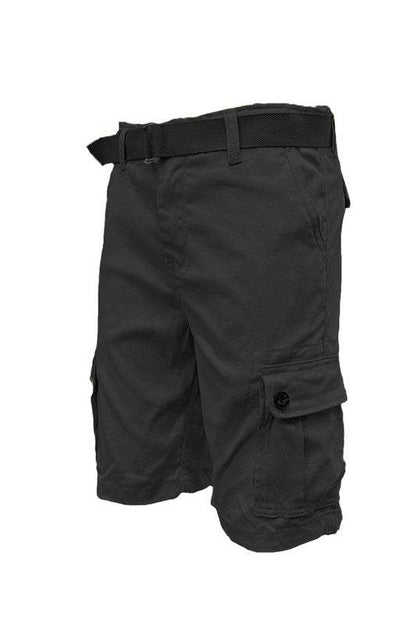 Weiv Mens Belted Cargo Shorts with Pockets