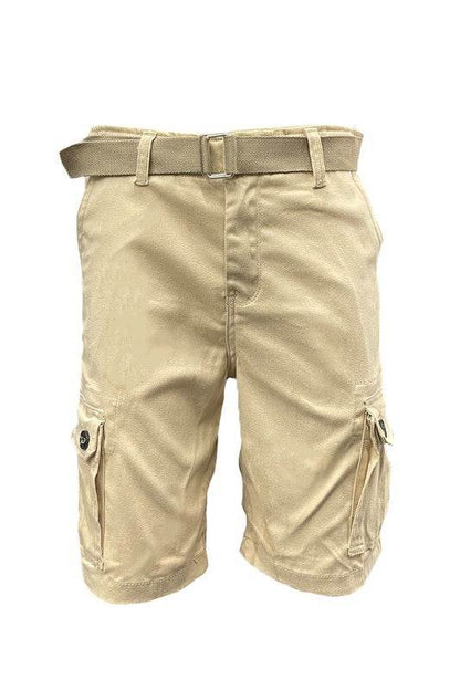 Weiv Mens Belted Cargo Shorts with Pockets