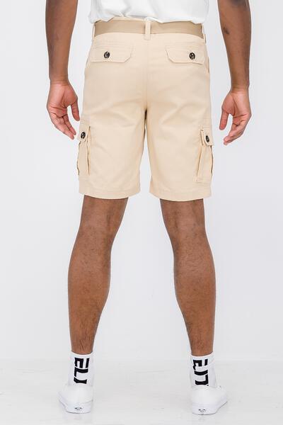 Weiv Mens Belted Cargo Shorts with Pockets