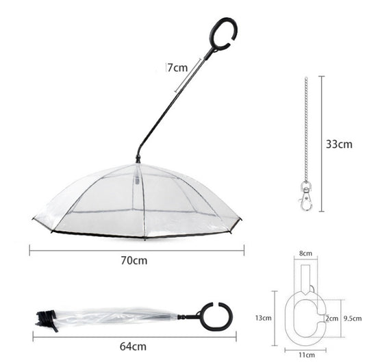 Parapluie transparent réglable pour animaux de compagnie