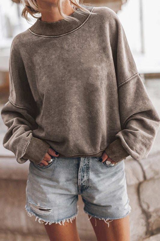 Mineral Washed Acid dye Sweatshirt Comfortable Pullover