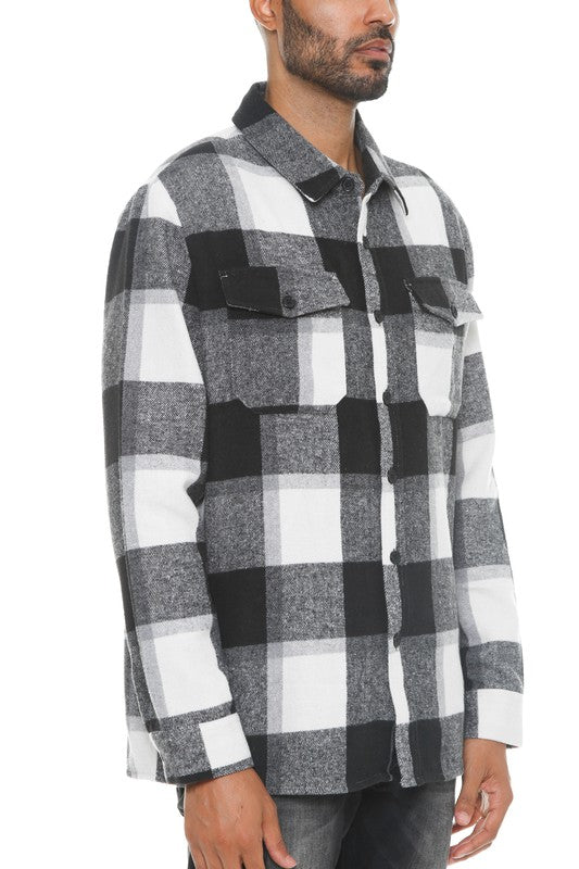 Mens Checkered Soft Flannel Shacket